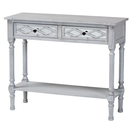 Baxton Studio Gellert Classic and Traditional Grey Finished Wood 2-Drawer Console Table 239-13484-ZORO